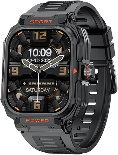 Reloj inteligente con auriculares para hombre, reloj militar, responder/hacer llamadas, reloj inteligente con rastreador de fitness, rastreador de