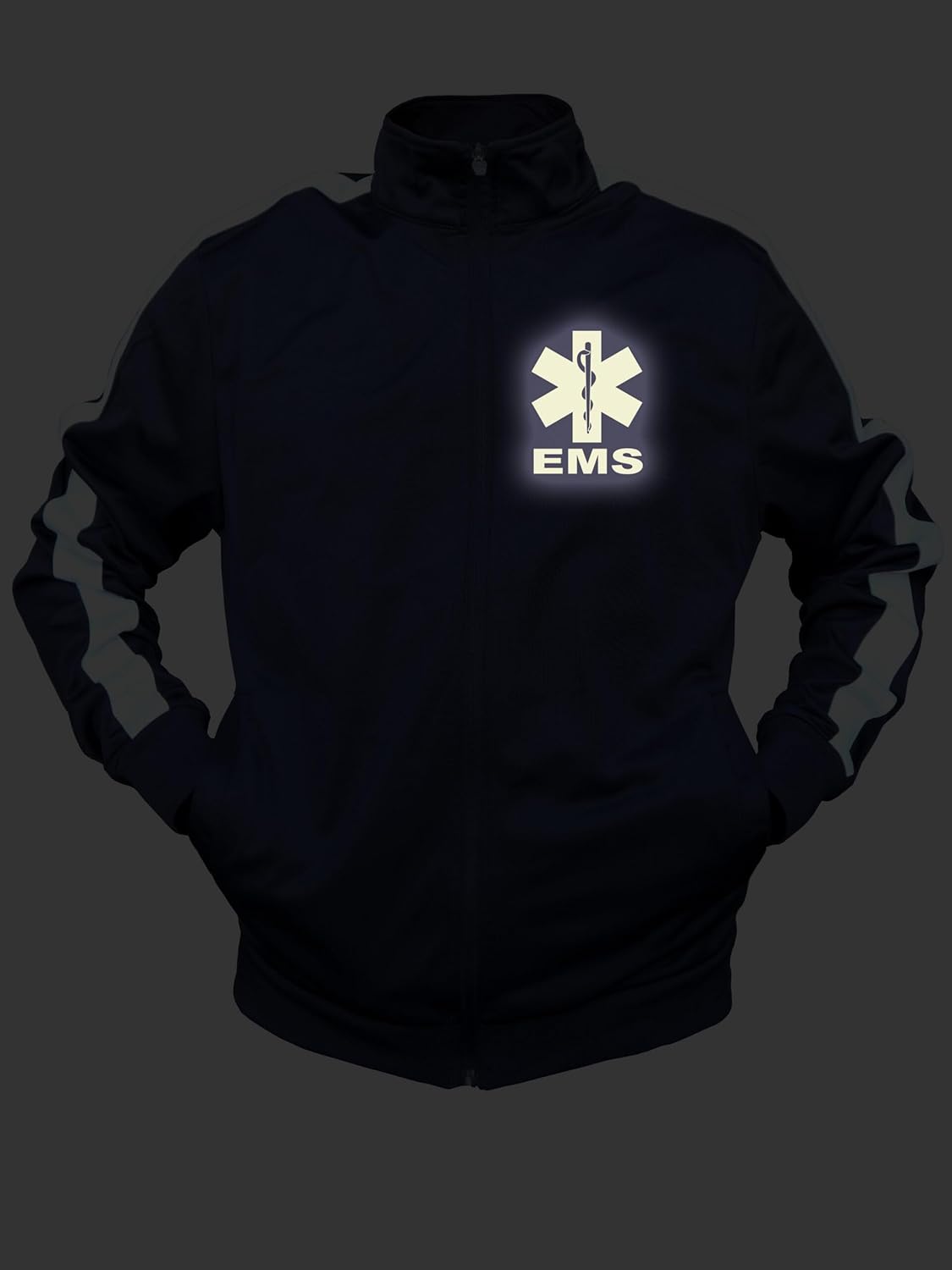 Smart People Clothing EMS Track Jacket with Reflective Decorations Front and Back. - Image 4