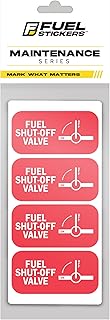 Fuel Shut Off Sticker (Small) | Fuel Shut Off Sign | for Small Engines, Fuel Powered Machinery, and Equipment - Heavy-Duty, Weatherproof, Ultra Durable – USA Made (2x1 inch), 4 Labels