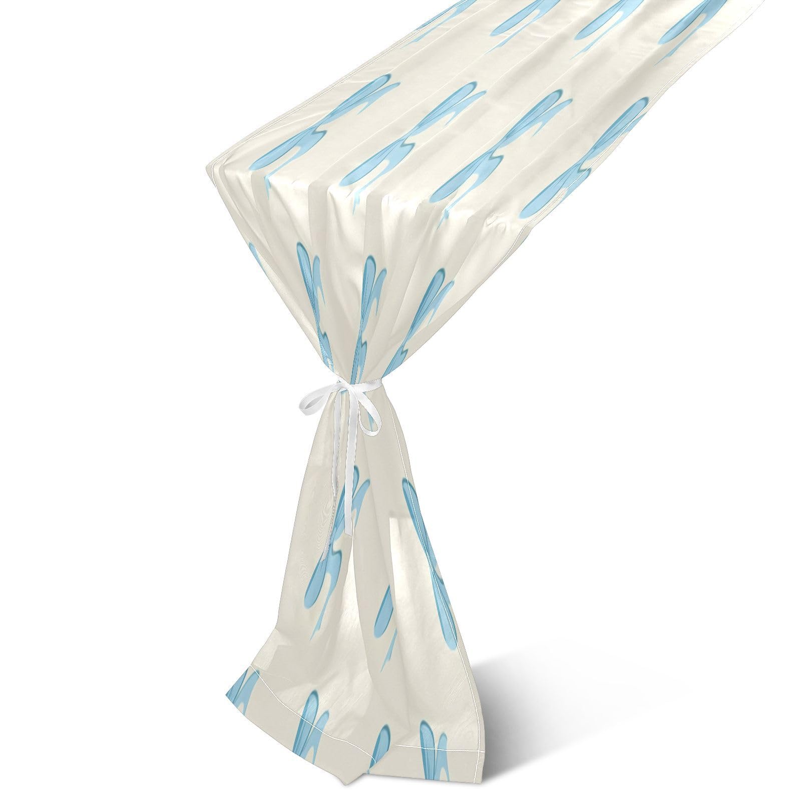 BURSTDDY Chiffon Table Runner,18x108Inch Bow Gauze Table Runners for Wedding Party Birthday Home Decor Holiday Decorations
