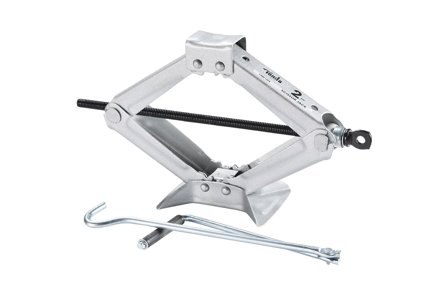 TONDAScissor Jack 2 Ton, Portable Car Jack Steel Construction Camper Jack for Sedan and Coupe with Handle, Silver