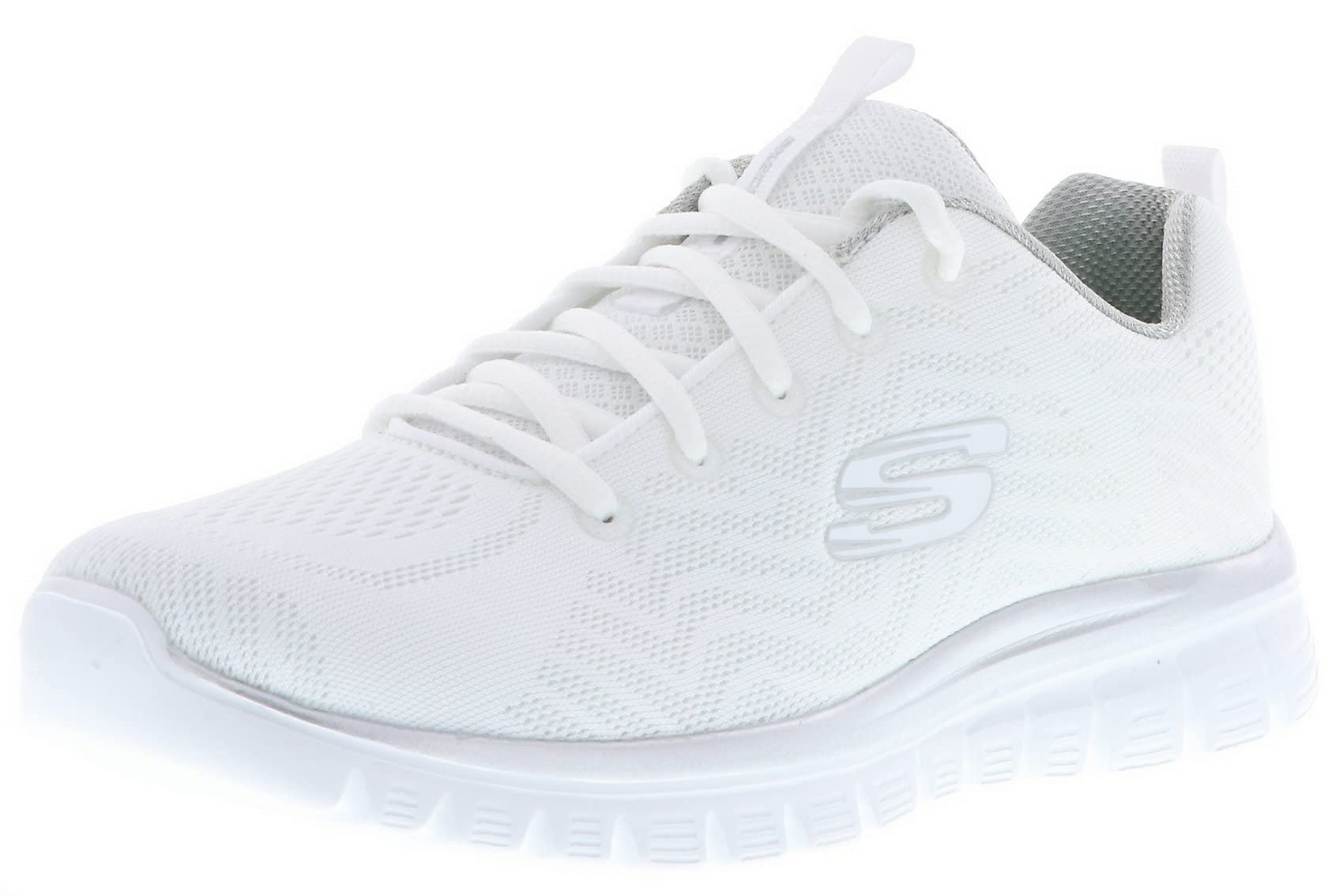 Skechers Graceful Get Connected, Sneaker Donna, White Silver, 38 EU