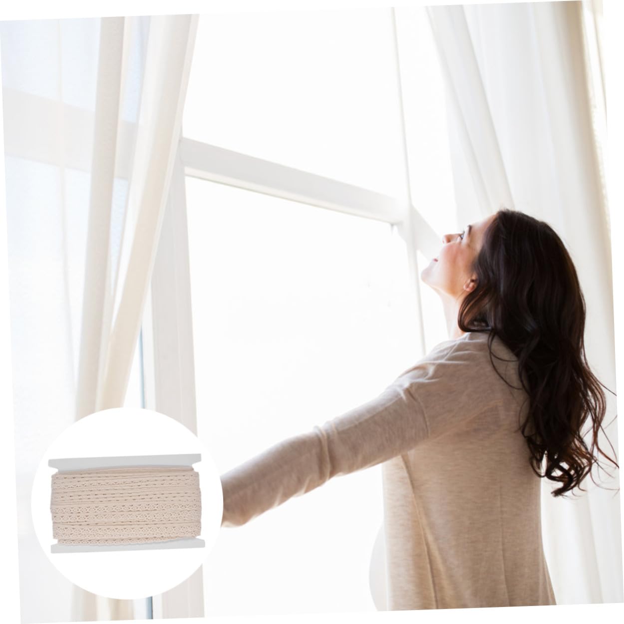 Operitacx 2rollos Encaje De Algodón Para Manualidades y Costura De Yardas Para Decoración De Cortinas y Ropa