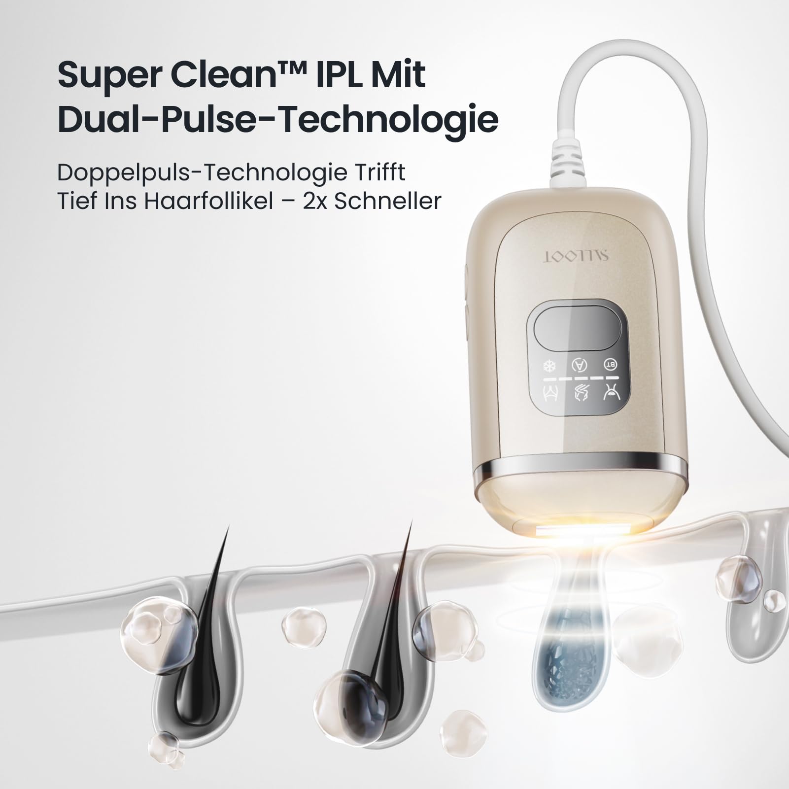 22J IPL Geräte Haarentfernung für Damen, 78W Dual-Pulse IGBT & 4°C Saphir-Eis-Kühlung Indolore, Dauerhaft laser haarentfernung zuhause für Bikini, Gesicht, Achseln, Leichter und Stärker für Unterwegs