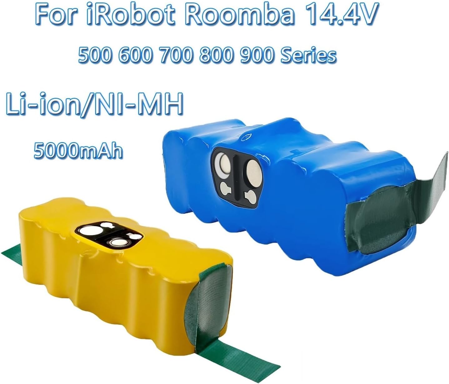 5000mAh 14.4V Robotic Vacuum Cleaner Battery,Compatible for iRobot Roomba 500 600 700 800 900 Series 510 530 550 650 770 780 790 870 880 960 980(2 Picec 5.0Ah LI-ION)