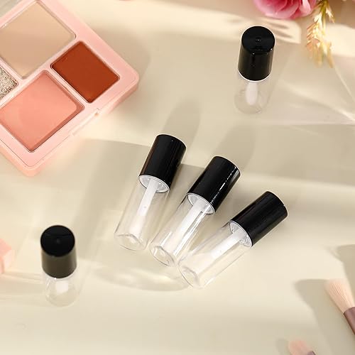 Miniatura 10 de Patelai 100 unidades de 0.0 fl oz de tubo de brillo de labios transparente de 0.04 onzas líquidas rellenables vacíos para bálsamo labial para