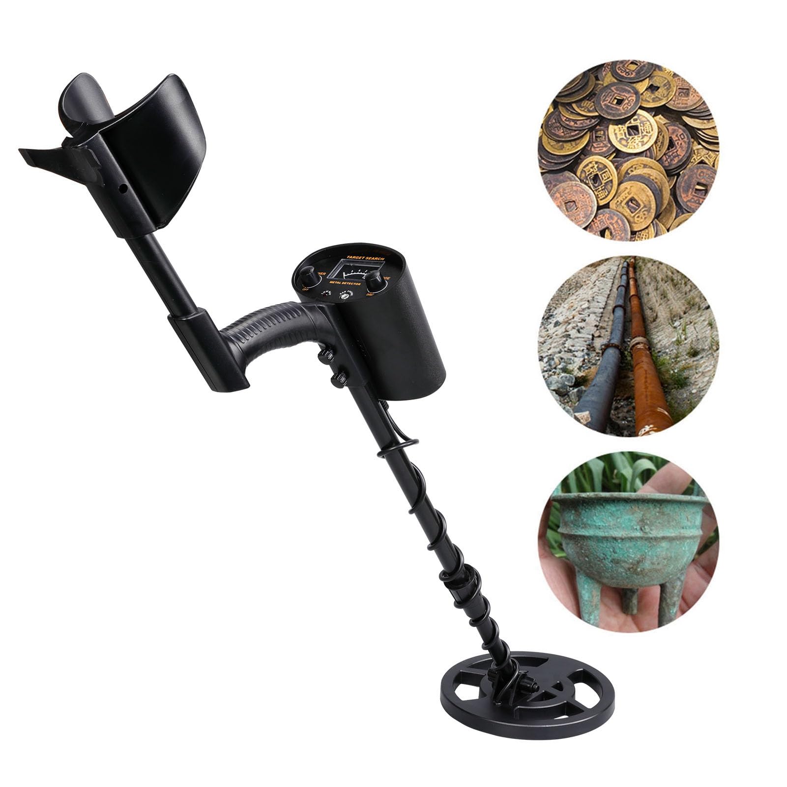 Detector de Metales Pinpointer, Juego de Herramientas de búsqueda de detectores de Metales de Mano con Auriculares para detección de Oro al Aire Libre e inspección de Seguridad
