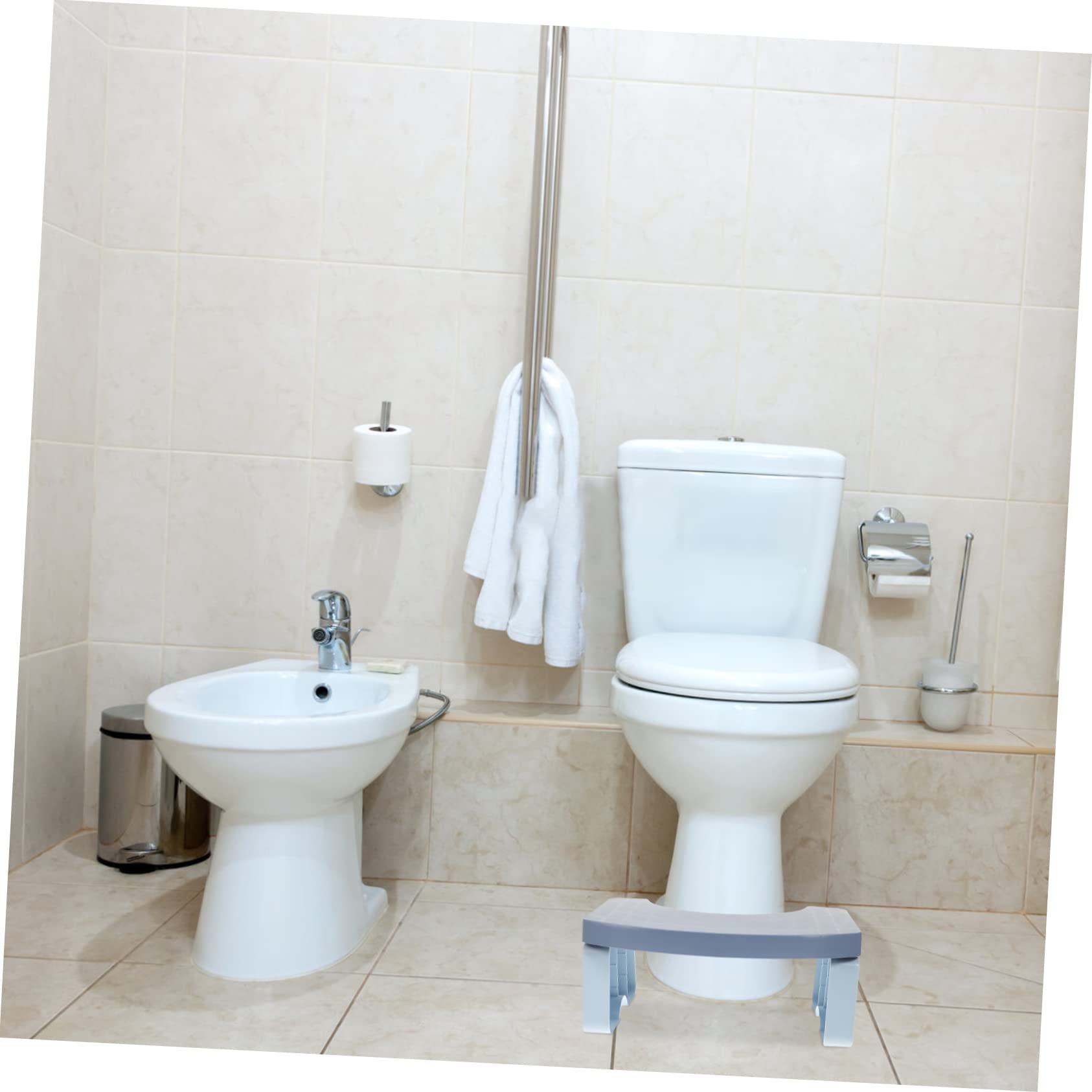 VICASKY Step Stool for Boys and Girls/Adults Toilet Footstool Construction Stable Support Home Toilet Seat Stool Random