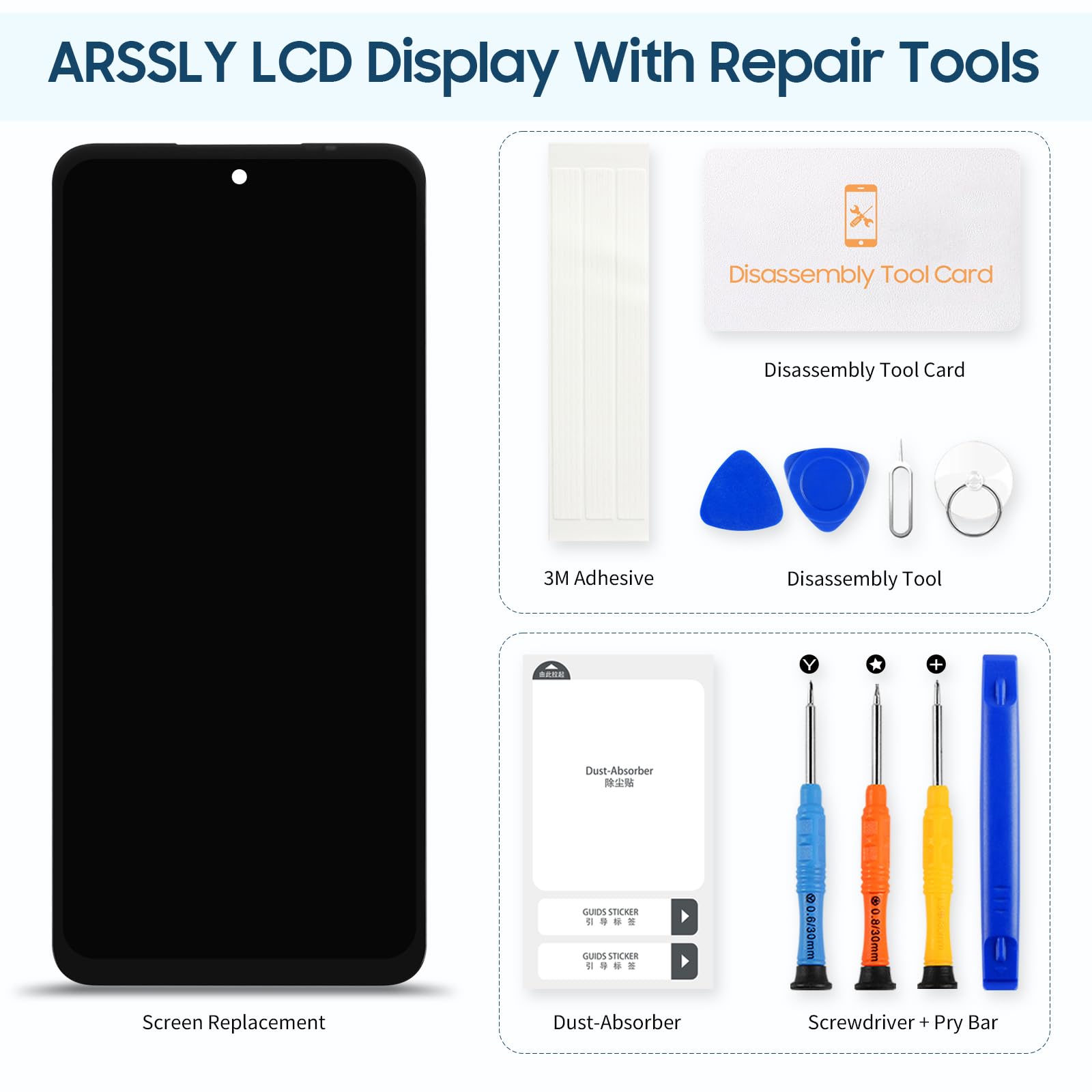 ARSSLY Display LCD per Oppo Realme C71 LCD Display per Realme C71 RMX5303 6,67 Pollici LCD Display Touch Screen Digitalizer Assembly con Riparazione Kit, Nero