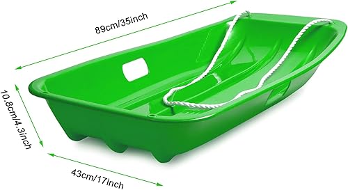 Miniatura 42 de AGPTEK Trineo de nieve duradero de 35/47 pulgadas para niños, niñas y adultos, con asas integradas y cuerda de tracción