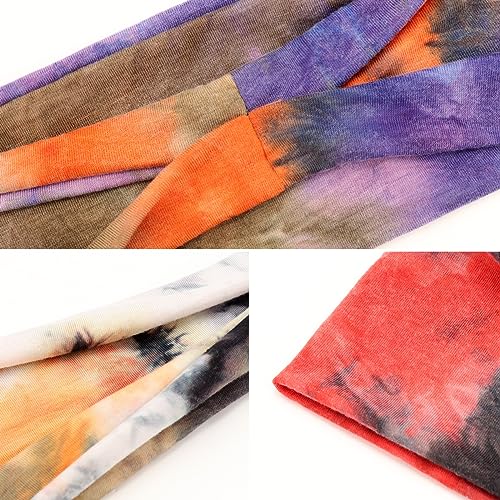 Image of DRESHOW 6 Pack Yoga Sports Headbands for Women Elastic Non-Slip Printed Headbands Running Workout Hair Bands