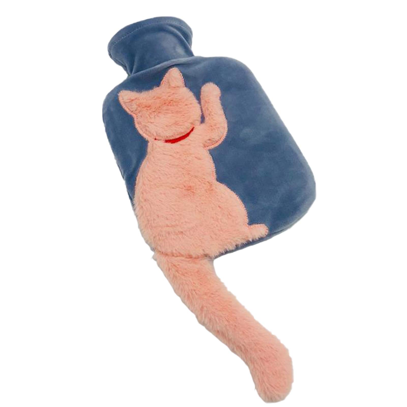 Botella de agua caliente, Bolsa de agua caliente de invierno de 1000 ml Animales de dibujos animados lindos Bolsillo de felpa Calentador de manos de invierno portátil Inyección de agua Bolsa de calent