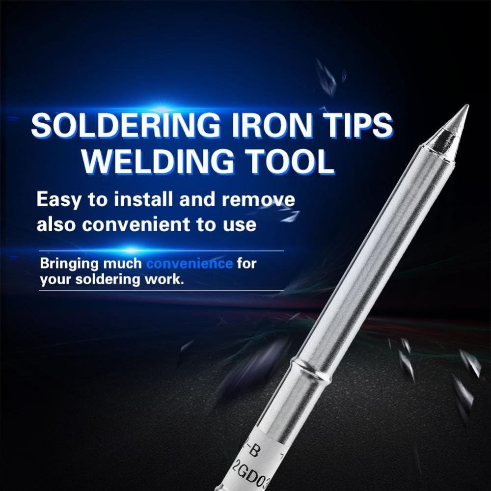 T12 Soldering Iron Tips, 10 Types Solder Iron Tips Replacement Soldering Station Tool for FX-951 Rework Station (T12-B)
