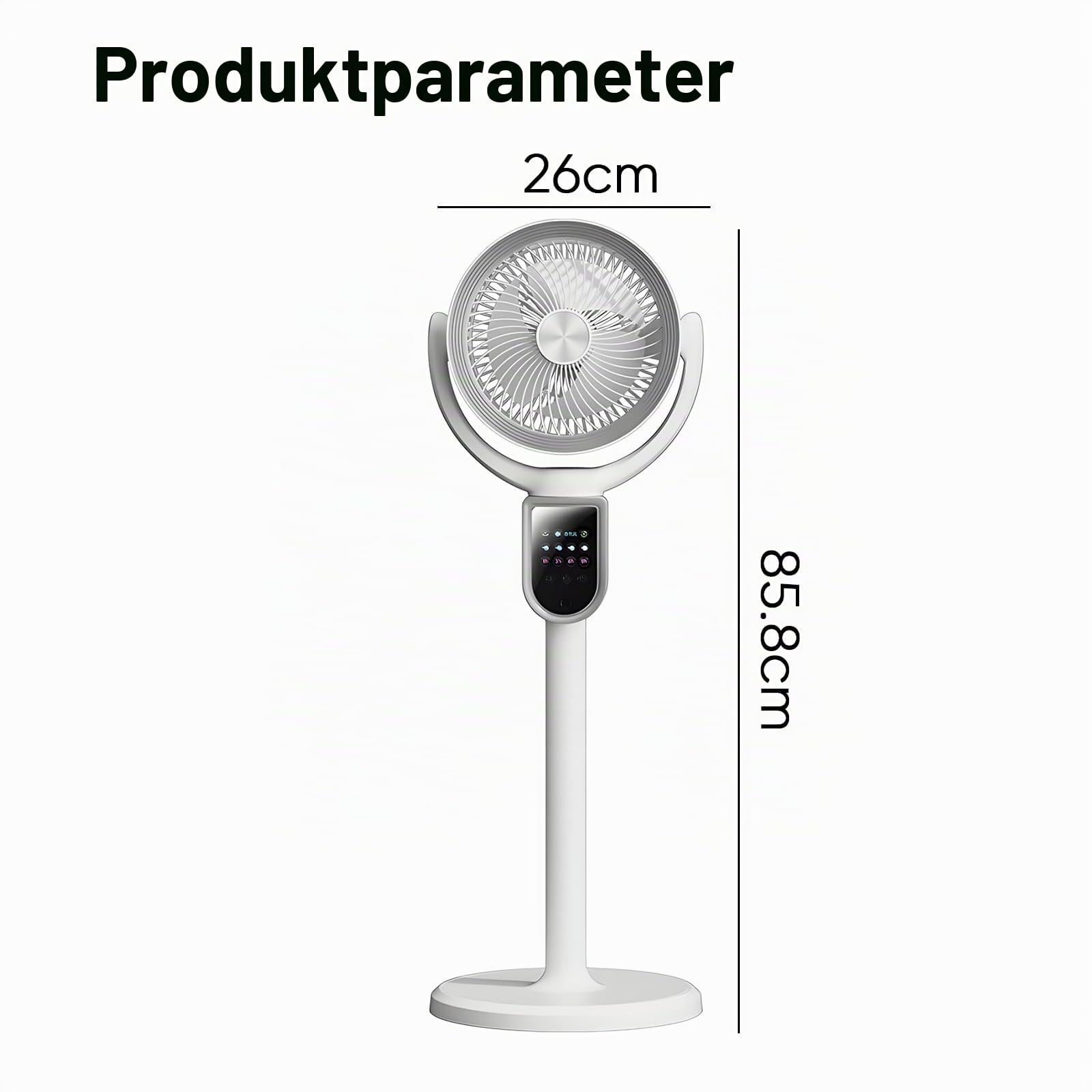 WIWOLER Standventilator Sehr Leise, Ventilator mit Fernbedienung | 3-in-1 Höhenverstellbar, 140° Oszillation, 4 Stufen, 9H Timer, USB & Akku, für Schlafzimmer und Büro