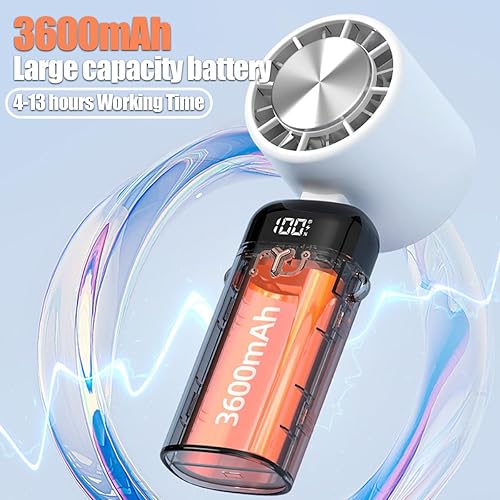 Miniatura 4 de jaizu Ventilador eléctrico portátil de verano 2023, ventilador de refrigeración personal de mano con pantalla, potente motor sin escobillas,