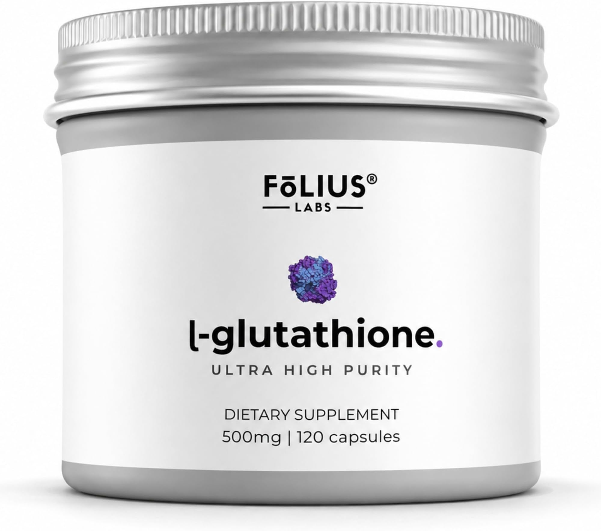 FOLIUS LABS Clean Label L-Glutathione 98% (Reduced) - 120 Veg Capsules