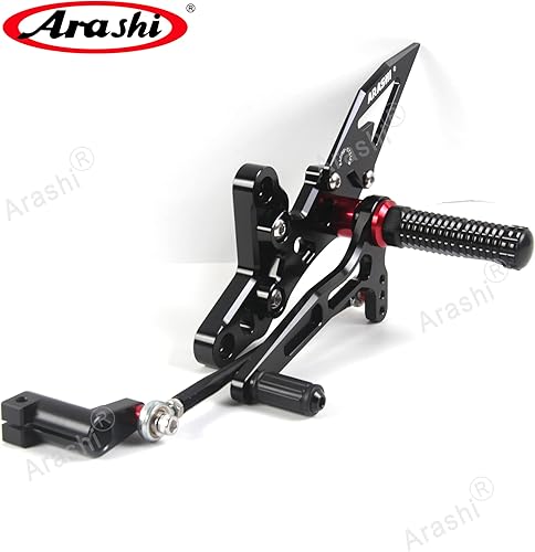 Miniatura 48 de Arashi reposapiés para motocicleta, accesorios ajustables, juego de reposapiés traseros Negro