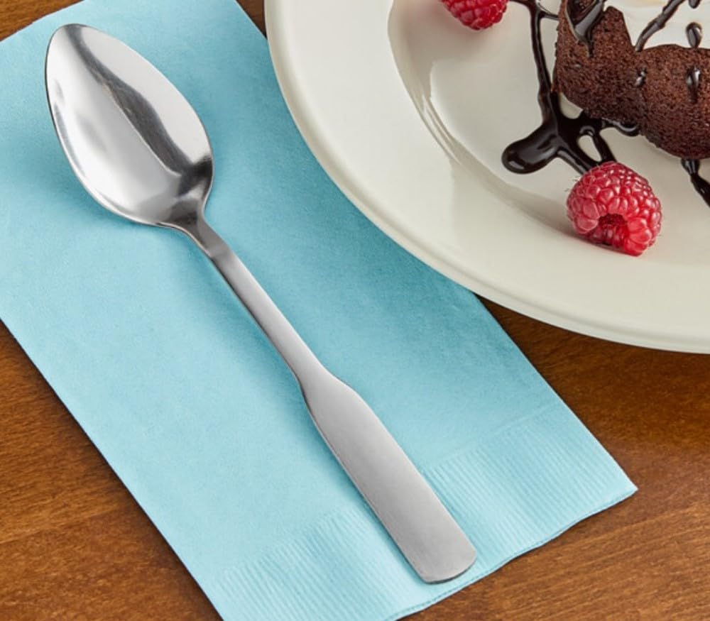 Soro Essentials- Set of 24 Stainless Steel Boston Dessert Spoon- Serving Utensils Serving Flatware Cutlery Kitchen Tableware Buffet Serving Utensils for Home Kitchen and Restaurant