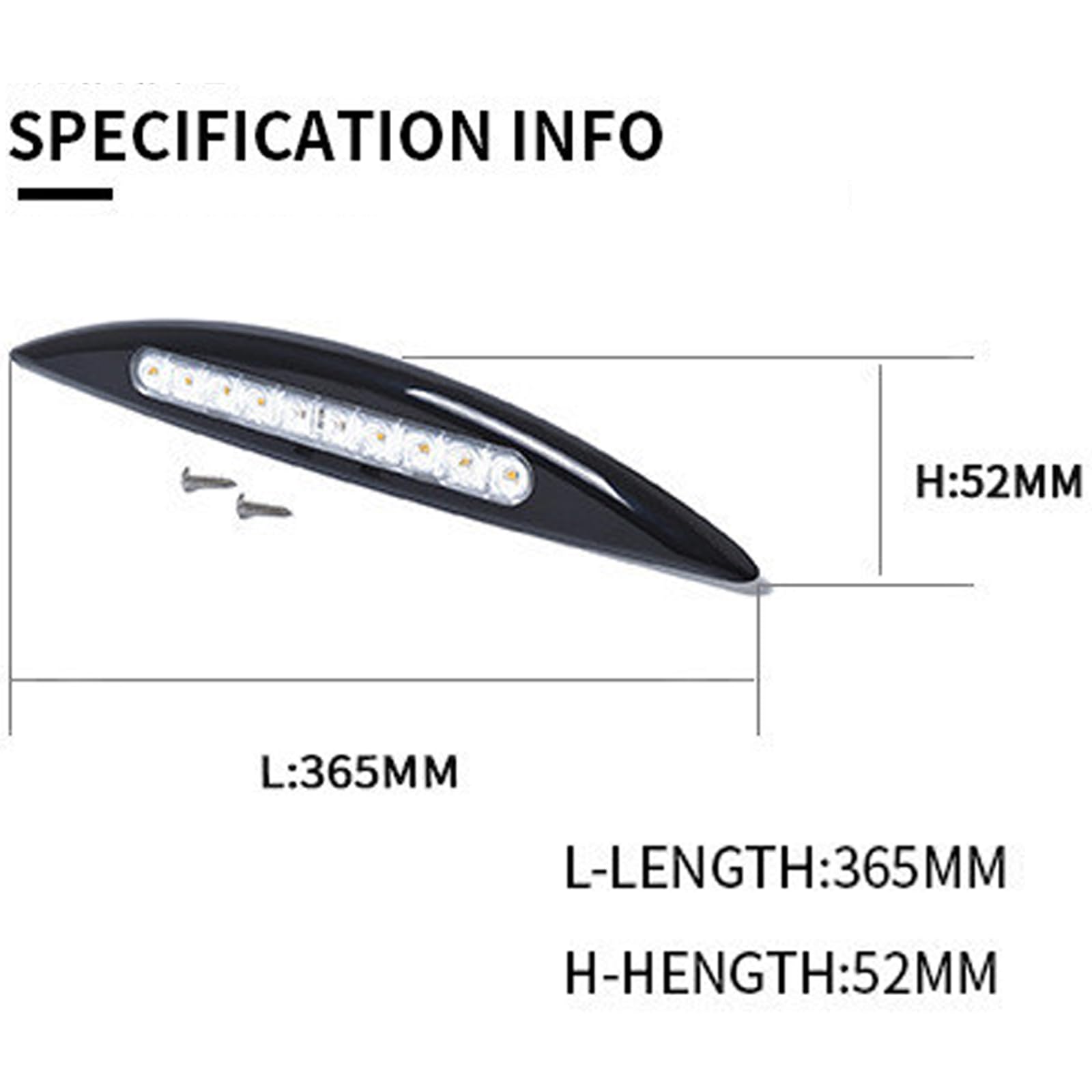 Lumière d'auvent de Porche de Camping-car, Lampe LED étanche de Caravane 12V 24V avec 12 Ampoules, Lumière Extérieure de Porche Universelle pour Remorques de Bateau (Noir)