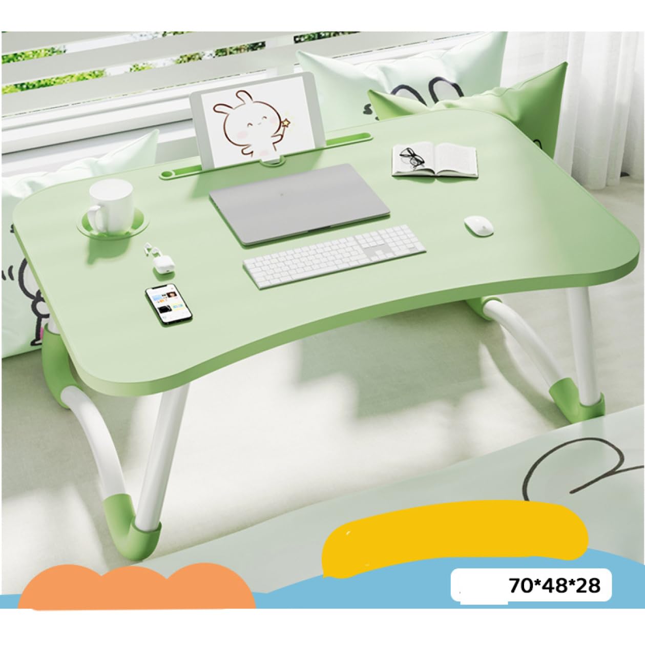 Amazon.co.jp: [dhiuebc] 折り畳みテーブル ローテーブル グリーン 60