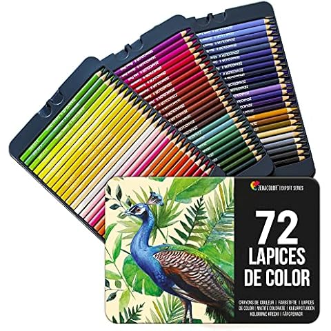 Zenacolor 72 Lápices de Colores con Caja de Metal Cover