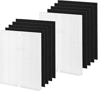 115115 Replacement filter A: Compatible with winix Plasmawave C535 5300 5300-2 6300 6300-2 AM90 P300 Air Purifier - 2 TURE HPEA filter + 8 Pre-Filters