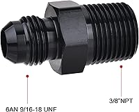 Vista 2 de EVIL ENERGY 6AN macho Flare a 3/8 "NPT adaptador de montaje de tubería de aluminio recto negro 2PCS
