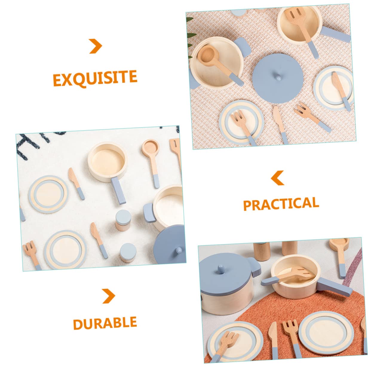 ERINGOGO Cocina de Juguete Infantil de Madera Utensilios Simulados para Juguete Educativo para Desarrollo y Juego Casa