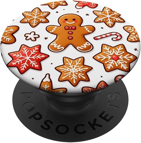 Árbol de Navidad Luces de pan de jengibre copo de nieve amantes de las galletas PopSockets estándar PopGrip