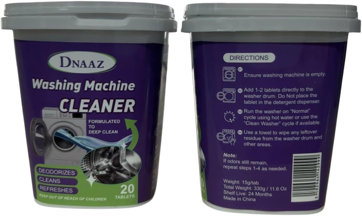 Washing Machine Cleaner, Top Load Washing Machine, Front Load Washer Cleaner Tablets, Washer Machine Cleaner for Sensitive Skin, Suitable for All Washing Machines, 20 Tablets