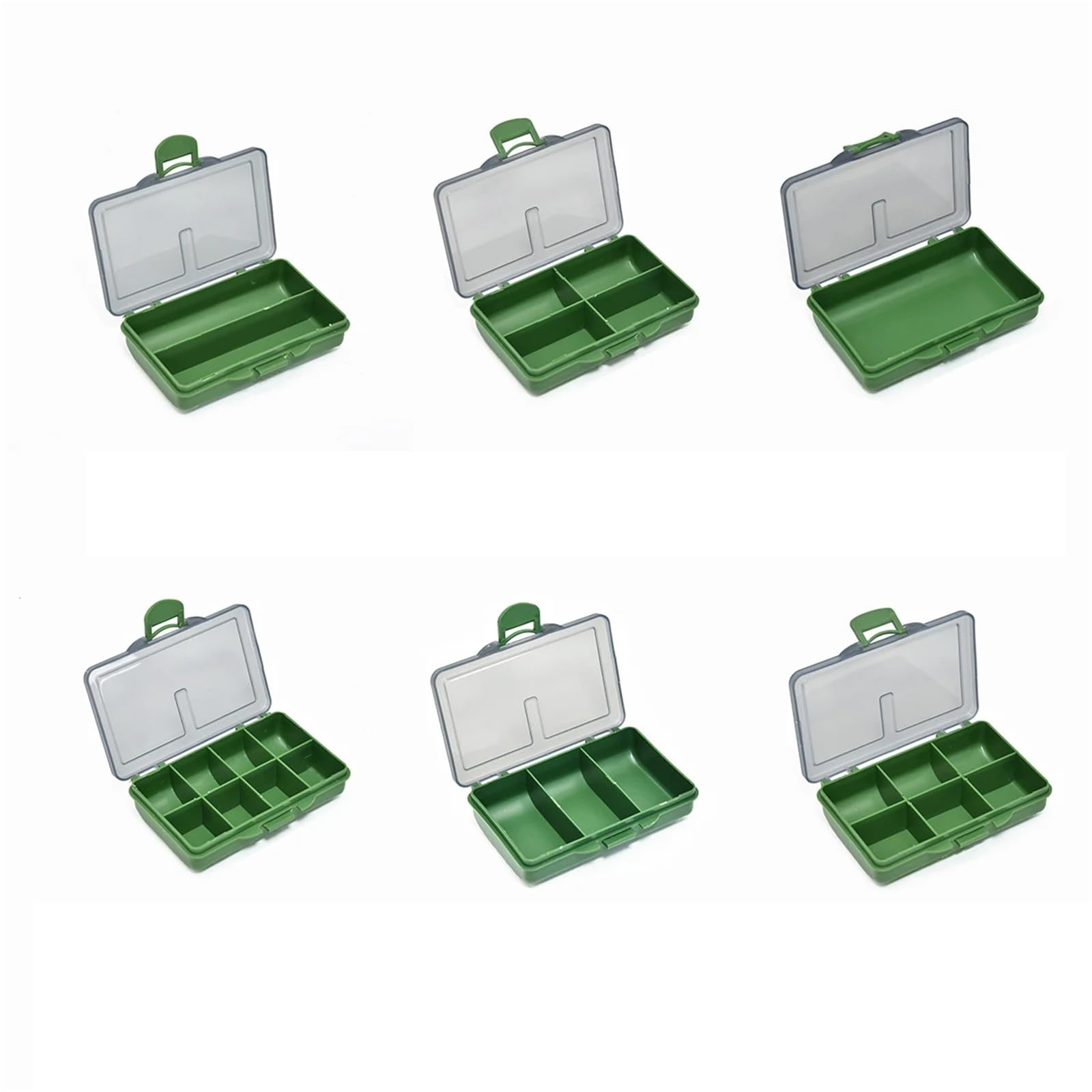 Scatola porta attrezzi da pesca portatile, organizer for ami, esche, esche, accessori for la pesca alla carpa(6PCS)