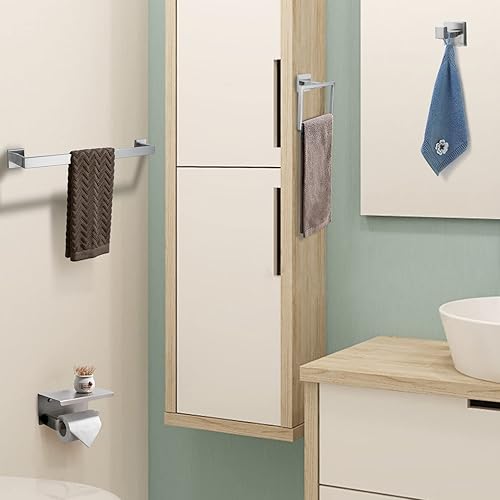Miniatura 7 de Juego de 4 piezas de accesorios de baño cepillados juego de toallas de baño de acero inoxidable de alta calidad soporte de papel higiénico para baño