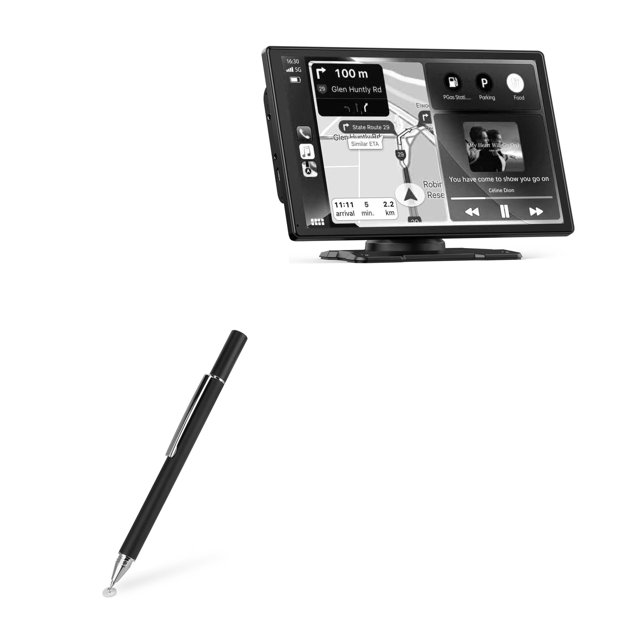 BoxWave Stylus Pen Compatible with Lamtto RC07 9 Inch - FineTouch Capacitive Stylus, Super Precise Stylus Pen - Jet Black
