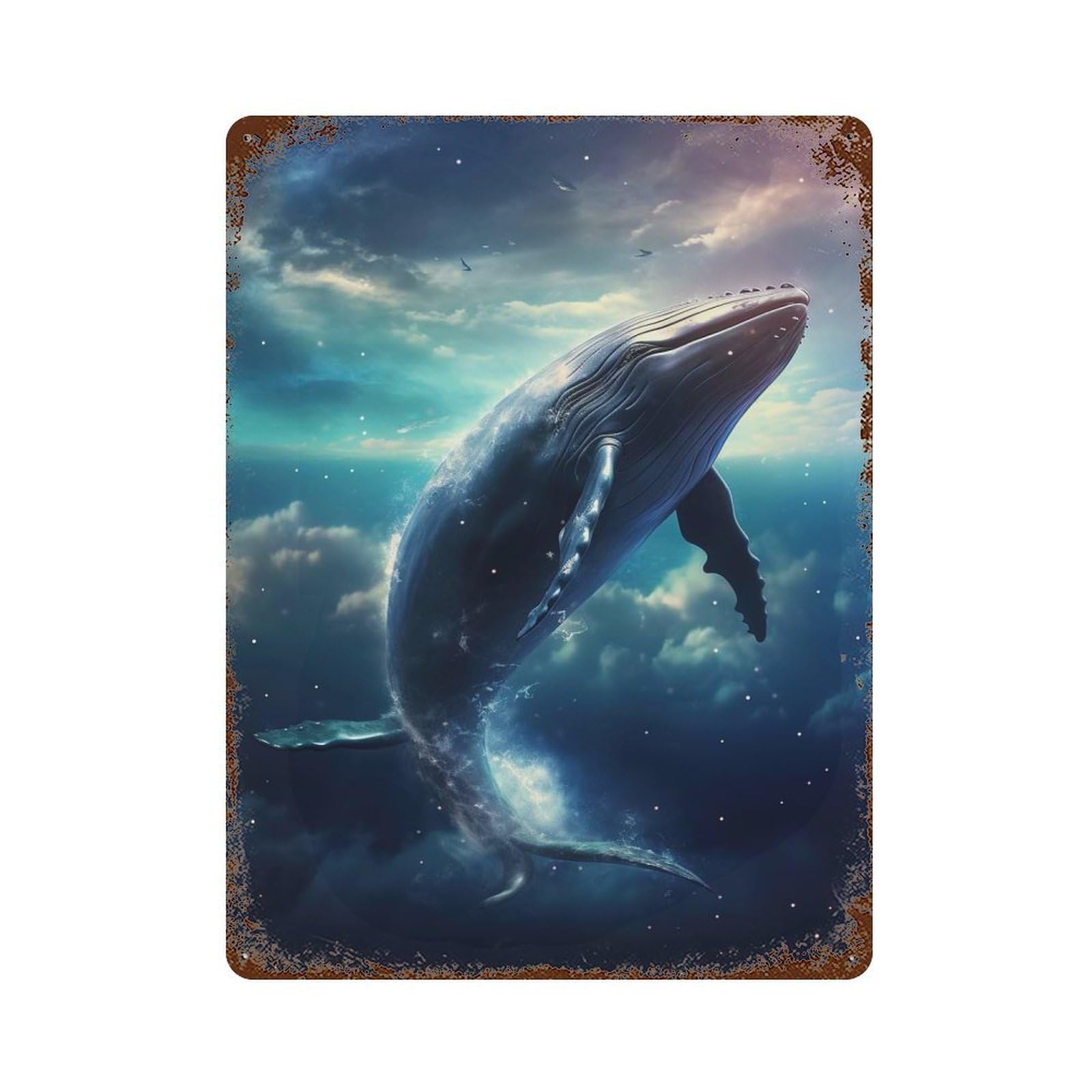 Nebula Navigator 15.7"x11.8" Rustic Tin Plaque, Novelty Wall Decor for Living Room, Hallway And Home Decor