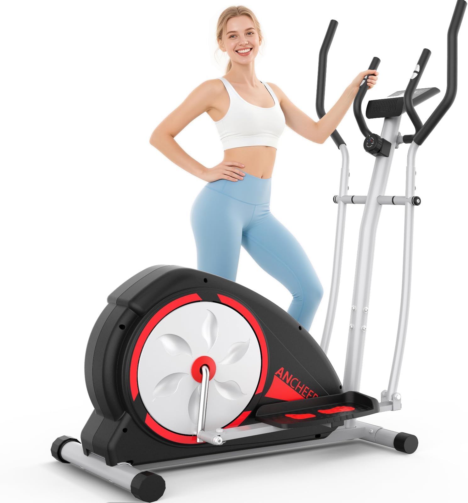 Elliptical Exercise Machine, Elliptical Machine for Home with Ultra-Smooth Magnetic Resistance,Elliptical Trainer with 8-14 Levels, 15.5"-20" Stride 500lb Loading, Home Gym Equipment 95% Pre-Assembled