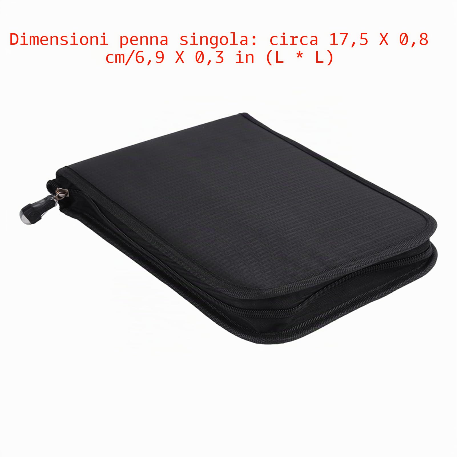 Astuccio con 72 o 120 scomparti, grande capacità, in lino, borsa portaoggetti, supporto singolo, portapenne, portapenne, organizer con cerniera (120 tasche pieghevoli (nero))