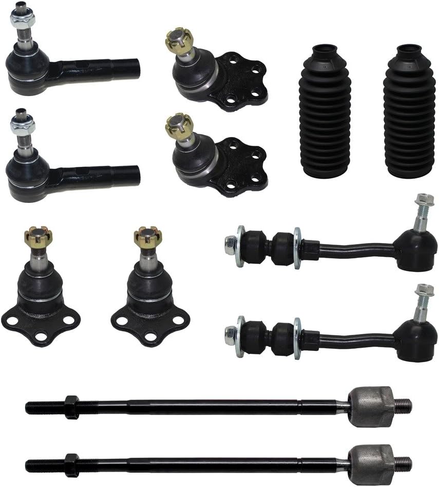Detroit Axle - 2WD Front Ball Joints + Tie Rods + Sway Bars Replacement for 00-04 Dodge Dakota & 00-03 Durango - 12pc Set