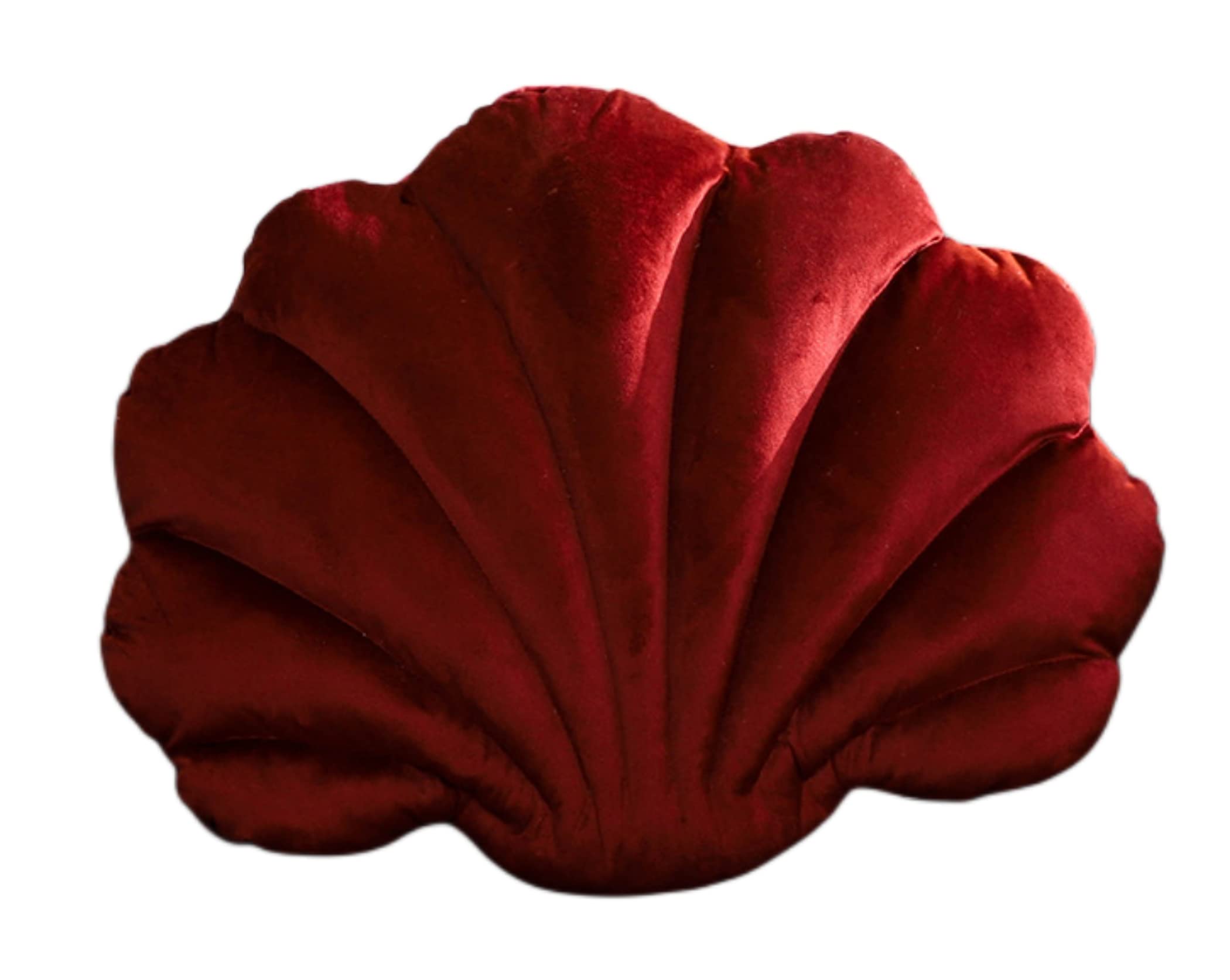 HXIYAN Shell Pillow car Sofa Bedroom Cushion Office Accessories Props (14.9in*11in, Burgundy)