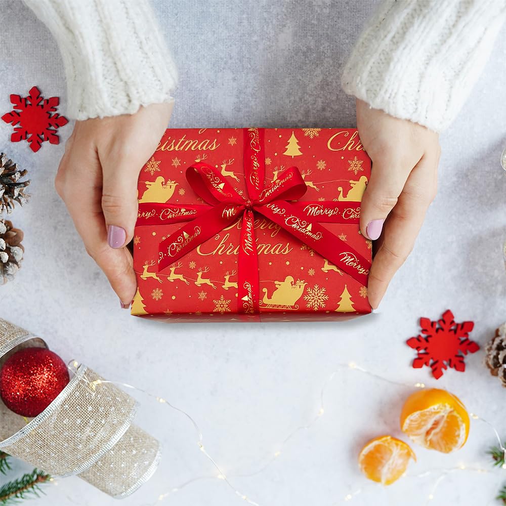 Carta Da Regalo Natalizia A Rotolo Kraft: 76 Cm X 12 Metri Con Babbo Natale Vintage. Perfetta Per Confezionare Regali Grandi E Piccoli! - 3