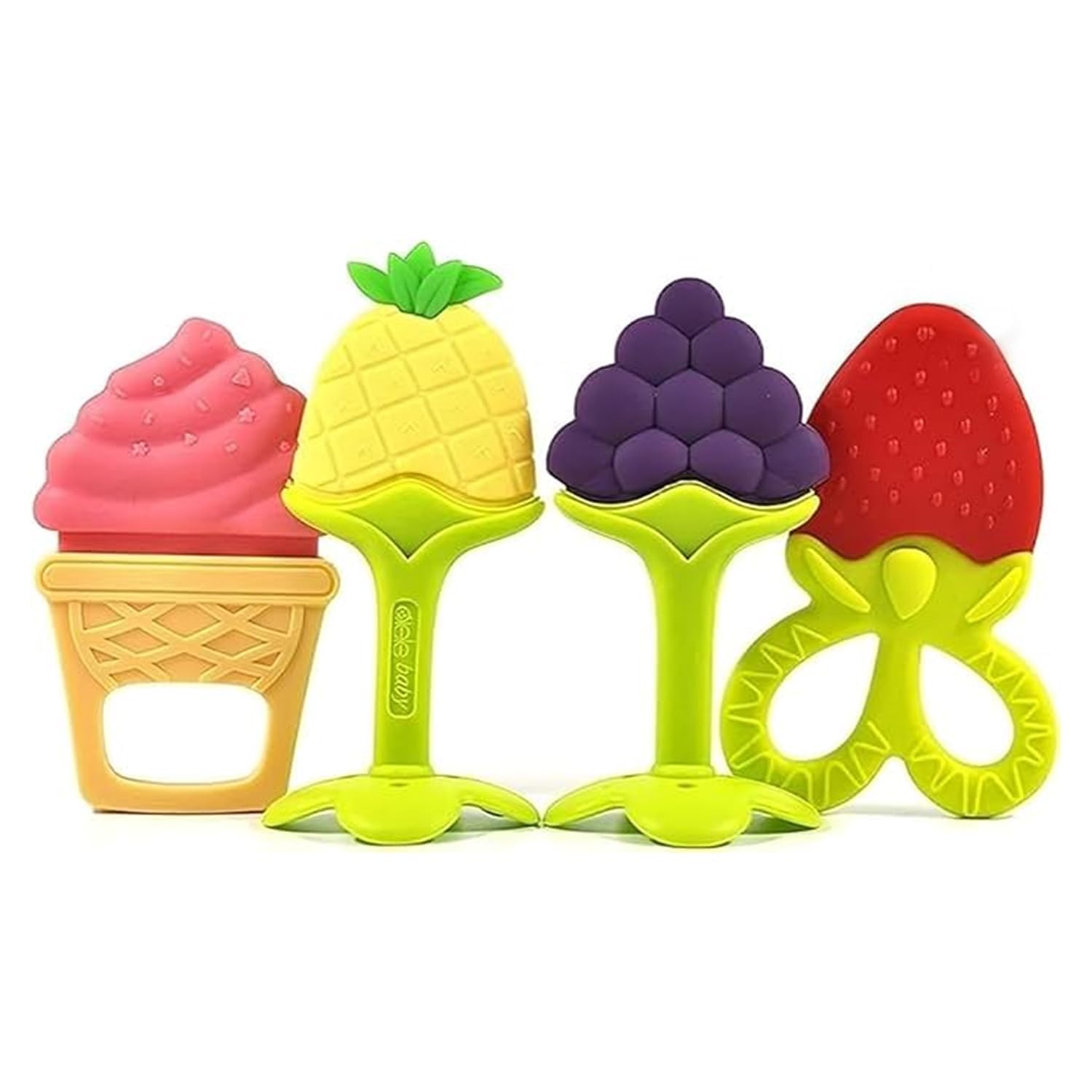 Teething Baby Chew Toys | BPA-Free Soft Silicone Teether for Babies 6-12 Months | Natural Organic Freezer-Safe Teething Toy for Toddlers | Gum Pain Relief Teether Set (4 Pack)-image-5