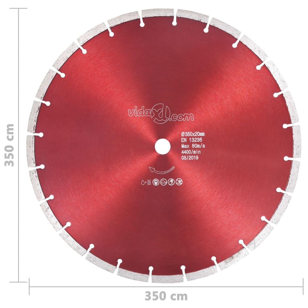 ZEYUAN Disco de Corte de Diamante Acero 350 mm, Disco De Corte, Diamante Amoladora Vidrio, Disco Amoladora Vidrio, Disco De Amoladora para Azulejos - 143242