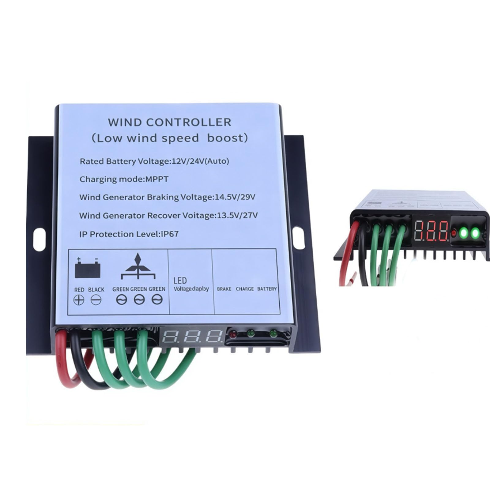 HYZHANHONG 1000W MPPT Wind Turbine Charge Controller 12V 24V 48V Auto