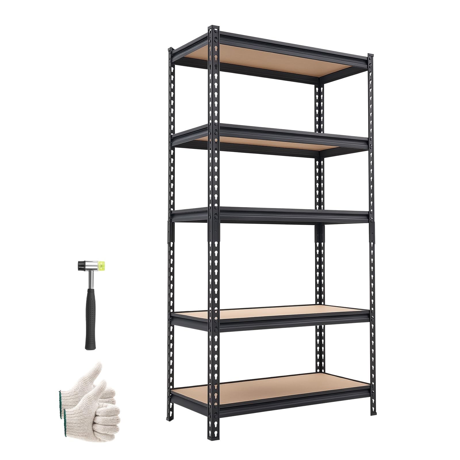 VEVOR Estantería Almacenaje Metálica de 5 Niveles 822 x 415 x 1594 mm