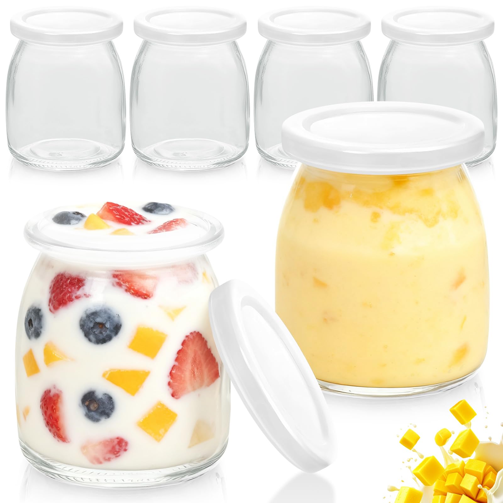 Yitobici Bicchieri da yogurt da 200 ml con coperchio e