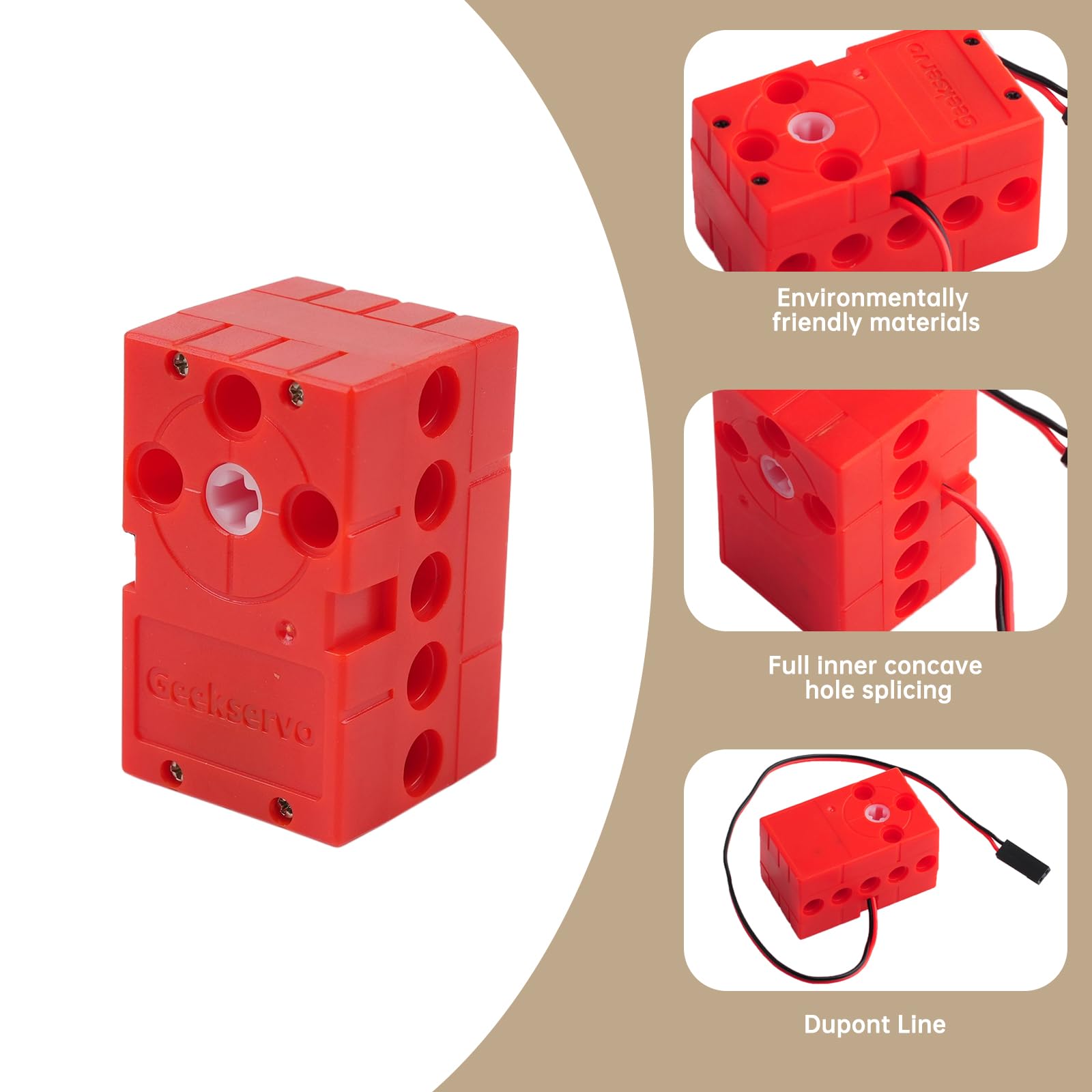 2 servomotores programables Geekservo de bloque de construcción, rotación de 360 grados, cable 2P/3P, compatible con Microbit Raspberry Pi (motor de velocidad rápida de 1.5 libras)