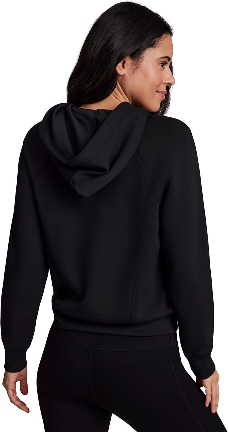 RBX Active Women's Luxe Athleisure Sweatshirt with Pockets, Transitional Lightweight Cropped Zip Up Hoodie Jacket