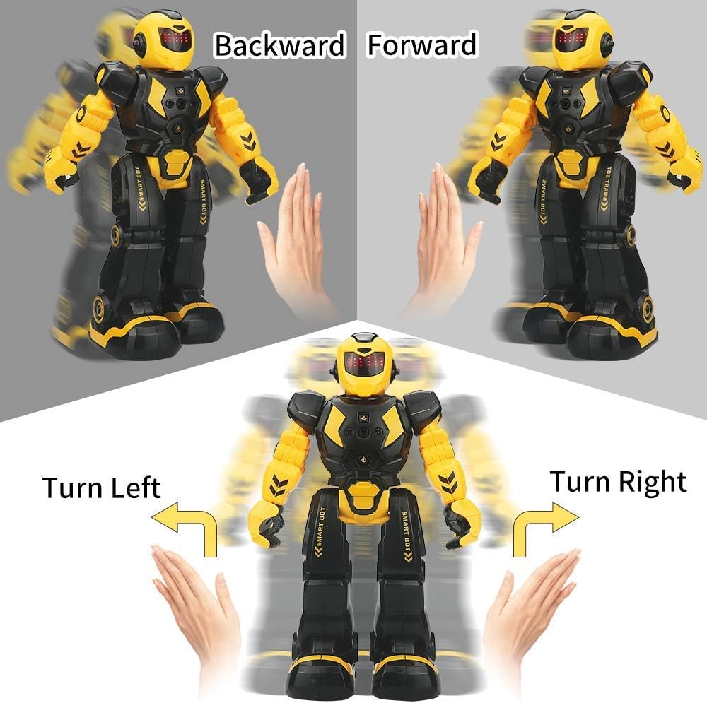 Remote Control RC Robot Toy for Kids,Intellectual Gesture Sensor Programmable Robots with Infrared Controller, Rechargeable,Early Education Toys,Speak,Dance,Sing,Walk,Slide Robot Kits