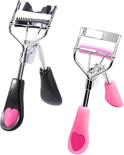 2 Pcs Eyelash Comb Curlers Stainless Steel Lash Curlers Professional Lash Curling Tools for Girls Ladies(Random Color)