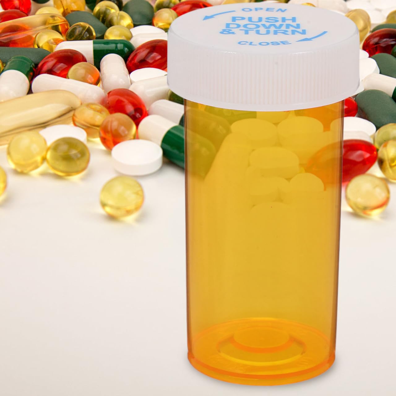 Set 25 Flaconi per Medicinali Portatili 8 Drams Contenitori Protettivi in Pp Organizer da Viaggio per Pillole e Integratori