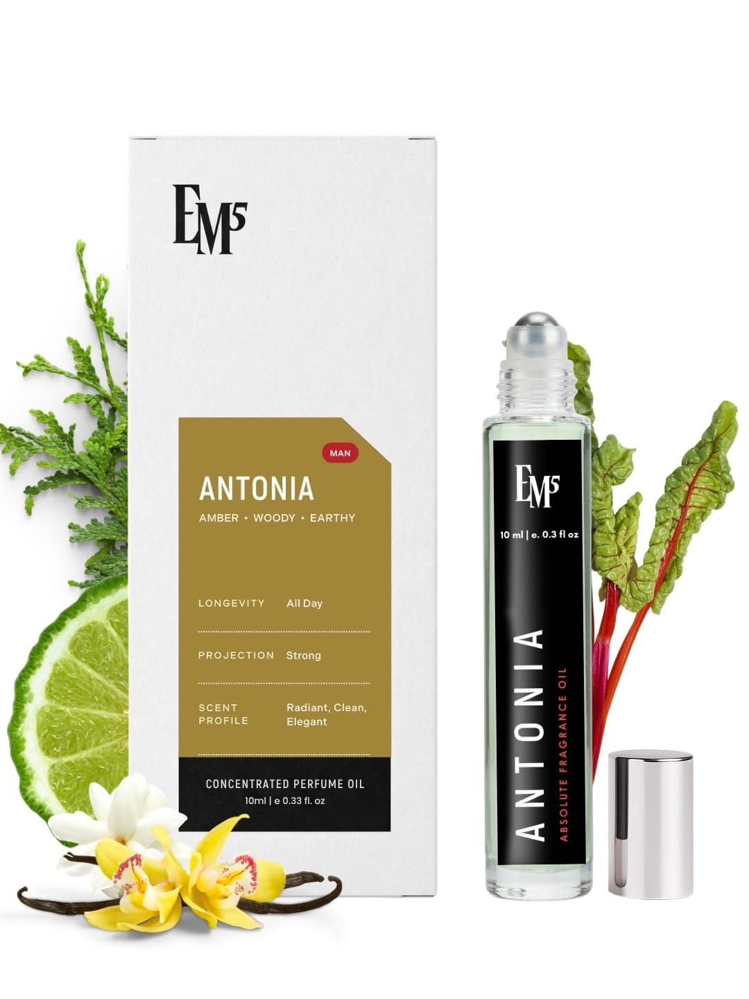 Buy EM5 Antonia Pure Perfume Oil For Men | Roll-On (Attar) 10ml